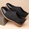 Zapatos de Cuero Slip-On Talla Grande Transfronterizos de Amazon, Ligeros de Estilo Coreano Casual de Negocios Formales para Hombre - 25502
