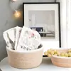 Cesta de Almacenamiento Redonda Tejida con Cuerda de Cáñamo Estilo Escandinavo para Snacks, Cosméticos, Joyería, Almacenamiento de Escritorio, Cesta de Almacenamiento para Artículos Varios de Cuerda de Cáñamo