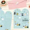Tarjeta de Felicitación de Cumpleaños Hecha a Mano de Nuevo Estilo Transfronteriza con un Toque de Alta Gama, Sencilla y Elegante, Incluye Sobre y Juego de Pegatinas, Tarjeta de Bendición Escrita a Mano