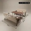 Sillón Sofá de Restaurante de Piel Nappa Retro, Combinación de Mesa y Sillas de Madera Maciza para Cafetería, Mesa de Bar de Taberna, Lujo y Comodidad Accesibles