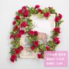 Simulação Rose Vine Flor Artificial Videira Ar Condicionado Duto Sombras Sala de estar Decoração de teto Plantas de enrolamento de videira de plástico