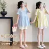 Ropa de maternidad para verano, de manga corta, a la moda, estilo coreano, cuello en V, versátil, rejuvenecedor, top tipo babydoll para mujeres embarazadas