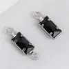 Acero Inoxidable 304 Vidrio de Colores Colgante Rectangular Accesorios para Joyería Hecha a Mano DIY Accesorios para Collares Pulseras