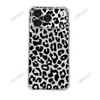 Funda para Teléfono Negra con Estampado de Leopardo Hueco Más Vendida Transfronteriza Adecuada para la Serie Apple 15/16/17 Funda Transparente Pintada Creativa