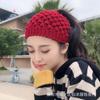 Diadema de Flor de Piña de Ala Ancha Estilo Coreano para Cubrir Cabello Gris con Sombrero Cobertura de Cabeza Cálida Tejida Diadema Postparto Diadema Protectora para el Cabello