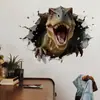 Fondo de pantalla de dinosaurio con pared de ladrillo 3D T-Rex Pegatinas Pintura de decoración de pared para habitación infantil
