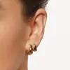 Aretes de Plata de Ley S925 Minimalistas de Moda para Mujer, Diseño Geométrico de Ola, Pendientes Versátiles de Alta Gama, Populares en Europa y América