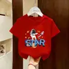Ropa infantil camiseta de manga corta para niños ropa de verano 2026 nuevo modelo top infantil verano algodón puro niños medianos y grandes estilo verano camiseta moderna para niños