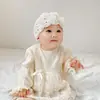 Gorro de Bebé Corazón Pequeño Primavera y Verano Estilo Coreano Gorro de Flores Tejido Gorro Hecho a Mano Primavera y Otoño Gorro para Cabeza de Meses Pequeños