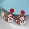 EZ4312 Serie Navideña Hoja Acrílica de Resina Serie de Halloween Pendientes Joyería para Orejas de Fiesta Navideña para Mujer