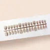 Uñas Pre-hechas Estilo Nuevo, 30 Piezas, Estilo Corto Ojo de Gato Color Café Moca de Gama Alta, Puntas de Uñas que Realzan el Tono de Piel, Piezas de Uñas Desmontables al por Mayor