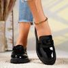 2024 Novos Mocassins Retro de Couro Brilhante com Franjas e Salto Médio Sapatos Casuais de Moda Casual para Exportação de Tamanho Grande Europeu e Americano