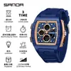 Reloj Deportivo Sanda de Doble Pantalla para Estudiantes de Secundaria, Montañismo al Aire Libre, Hora Mundial, Resistente al Agua, Cuenta Atrás, Versátil, Elegante Reloj Electrónico