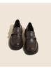 Cuero suave ~ zapatos de la suerte zapatos individuales de tacón grueso para mujer nuevos en otoño de 2024