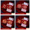 Envelope de Dinheiro para Presente com Pacote de Dez Mil Yuan para Dinheiro de Casamento, Envelope Vermelho com Caractere "Felicidade Dupla" para Noivado e Laço para Dinheiro de Casamento