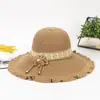 Nuevo Sombrero de Sol de Ala Ancha Protector Solar Monocromático de Verano para Mujer Sombrero de Madre Sombrilla Sombrero de Paja Sombrero de Verano Sombrero de Pescador