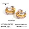 Pendientes Roscados Modernos Minimalistas Elegantes y Silenciosos de Acero Inoxidable con Bloques de Color, Pendientes de Lujo Ligero de Gama Alta con un Toque de Lujo de Nicho, Transfronterizos
