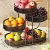 Prato de Frutas Casa Sala de Estar Mesa de Centro Multi-Camada Luxo Leve Mesa de Jantar Bancada Cesta de Frutas Doce Frutas Lanche Exibição Rack
