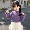 Suéter con Volantes Estilo Coreano para Niñas Otoño/Invierno 2026 Nueva Moda Infantil Elegante Top de Punto para Niña Pequeña