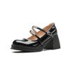 Zapatos Mary Jane Estilo Francés para Mujer, Nuevo Modelo Primavera/Verano 2026, Boca Baja, Correa Única, Tacones Altos Impresionantes, Zapatos de Cuero con Suela Gruesa