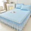 Juego de Tres Piezas Falda de Cama Estilo Princesa de Látex Mate Verano 2026 Nuevo Colcha de Encaje de Verano Sábana con Borde de Falda