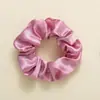 Elástico de Cabelo de Cetim para Amazon Transfronteiriço Laço de Cabelo de Tecido Acessório de Cabelo de Cor Sólida Europeu e Americano Corda de Cabelo Simples Ornamento de Cabelo Atacado