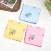 Pañuelo de Mano para Mujer con Borde de Media Luna Impreso de 28 cm, Fondo Blanco, Pañuelo de Algodón Puro, Estilo Vintage, Toalla Cuadrada Pequeña para Secar el Sudor, Transfronterizo