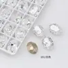 Pedras Strass Gelo Triturado Branco Dongzhou para Nail Art Oval Quadrado Robusto Flor de Gelo Deslumbrante Unhas Postiças Decorações de Unhas com Strass