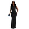 C6940 Cross-border AliExpress Amazon Europeia e Americana Moda Feminina Independente Stand Vestido de Noite de um ombro Slim-fit