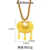 Nuevo Colgante de Arena Dorada Estilo Chino Antiguo, Tendencia Nacional Estilo Palacio, Carácter de Fortuna, Candado Ruyi, Collar de Calabaza con Borla, Joyería de Imitación Oro