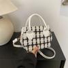 Bolsas Femininas de Nicho de Alto Padrão 2026 Nova Moda Tendência Versátil Bolsa de Mão Estilo Coreano Xadrez Elegante Bolsa Transversal