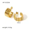 Europa y Estados Unidos INS18K chapado en oro real forma geométrica circón retro Joker pendientes de acero inoxidable pendientes en stock al por mayor