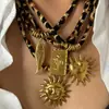 Lele Jewelry Concha de Sol Pájaro Cuerda de Aislamiento de Nylon Collar de Acero Inoxidable No se Desvanece Estilo Bohemio Costero