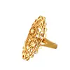 Anillo de Mujer Nuevo 2025 Oro Arena Girasol Hueco Abierto Chapado en Oro Diseño de Nicho Joyería de Mano de Cobre Fabricante Mayorista