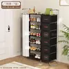 Prateleira de Sapatos à Prova de Poeira Multicamadas para Porta de Casa Dormitório Montagem Simples Multifuncional com Cortina de Porta Prateleira de Armazenamento de Sapatos Atacado