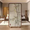 Biombo para Sala de Estar, Uso Doméstico, Madera Maciza, Oficina, Sala de Té, Dormitorio, Decoración de Bambú Estilo Zen, Pantalla de Asiento, Entrada