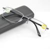Gafas de lectura de nuevo estilo con montura media de metal y flores para hombre, gafas de lectura con protección contra la luz azul, gafas de lectura de resina a la moda, venta al por mayor