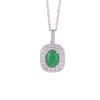 Colgante Geométrico Cuadrado Hueco de Plata de Ley S925 con Diseño de Ciervo Plateado, Jade, Moda Retro, Sentido de Alta Gama, Colgante Versátil de Temperamento