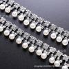 Em estoque strass pérola soldagem código corrente fantasia diamante corrente vestido de noiva corrente decorativa diy jóias acessórios fabricante