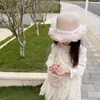 Chapéu de Palha de Verão para Meninas, Chapéu de Sol de Aba Larga para Meninas, Chapéu de Praia Princesa com Proteção Solar para Meninas, Chapéu de Verão Feminino
