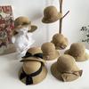 Sombrero de Paja de Nuevo Estilo 2022 para Mujer Verano Sombrilla Protector Solar Vacaciones en la Playa Junto al Mar Plegable Estilo Francés Sombrero de Pescador Tejido de Paja Estilo Japonés