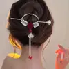 Acessórios de Cabelo Hanfu Estilo Antigo, Grampos de Cabelo Versáteis de Liga Metálica com Franjas Retrô, Enfeites para Coques, Grampos de Cabelo Estilo Chinês Novo para Atacado