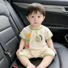 Mameluco de verano de gasa para bebé con manga corta, ropa de una pieza para bebé, atuendo de verano para niños y niñas, conjunto fino para exteriores, traje de gateo con dibujos animados, moderno