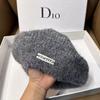 Fábrica de Boinas de Mohair En Stock Tejida para Cabeza Grande Sombrero de Artista para Mujer, Otoño e Invierno Venta al por Mayor Boina de Lana
