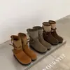 Botas Western de Lona y Piel Suave para Mujer Estilo Otoño 2026 Botas de Plataforma Chica Popular Botas Martin de Suela Suave que Aumentan la Altura Botas de Motocicleta Atractivas