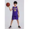 Traje de Uniforme de Baloncesto de los Lakers para Niños y Niñas Estudiantes de Jardín de Infancia y Primaria No. Personalización de Jersey de Equipo de Entrenamiento de Juego 24