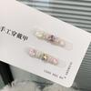 [Brilhante e Fofo] Manicure Artesanal com Diamantes, Diamantes na Cor Dopamina Rosa, Borboletas Doces, Manicure no Atacado