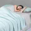 Juego de Cuatro Piezas de Edredón de Verano de Seda de Hielo Lavada Clase a, Edredón Fresco de Verano, Adecuado para Dormir Desnudo, Edredón Bordado para Aire Acondicionado, Edredón Delgado de Verano de Seda Fresca
