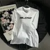 Camiseta de Manga Corta 100% Algodón Puro con Diseño de Nicho para Mujer en Verano, Corte Holgado con Estampado de Letras, Top Casual Versátil de Cuello Redondo para el Trabajo y el Ocio