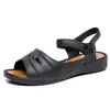 Sandálias Femininas Roupa de Verão Moda Strass Velcro Sapatos de Leite para Idosos Solado Macio Confortável Leve Sandálias para Mãe